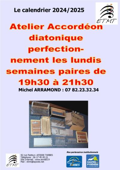 Calendrier atelier accordéon diatonique perfectionnement 2024/2025