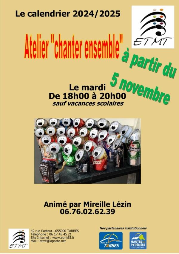 Affiche Calendrier Atelier "Chanter ensemble' 2024-2025