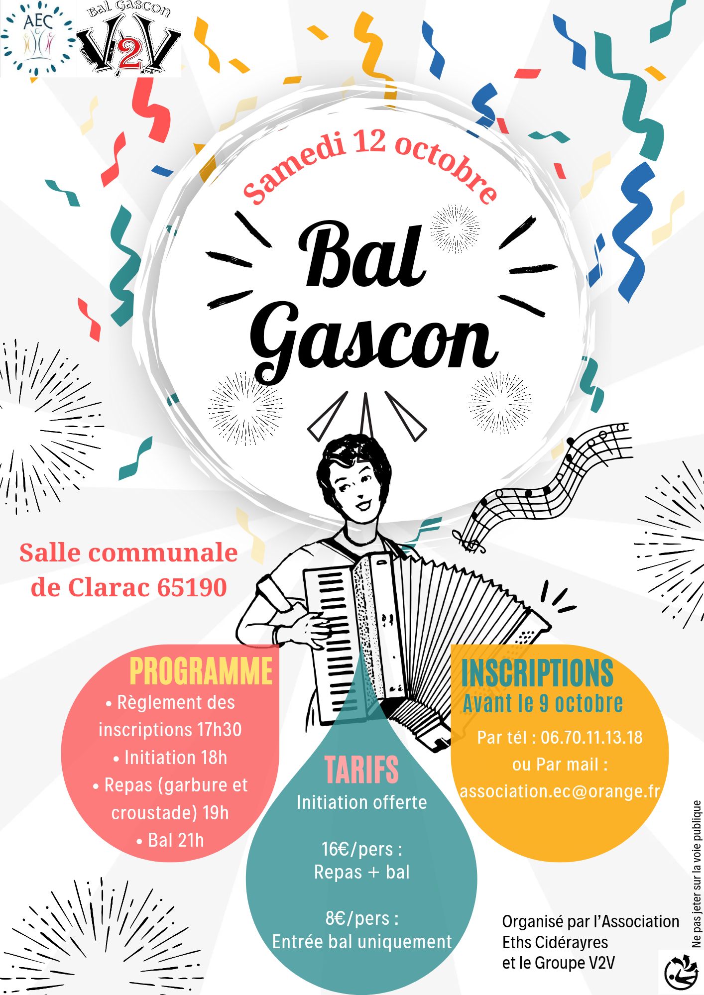 Affiche bal gascon Clarac 12 octobre 2024