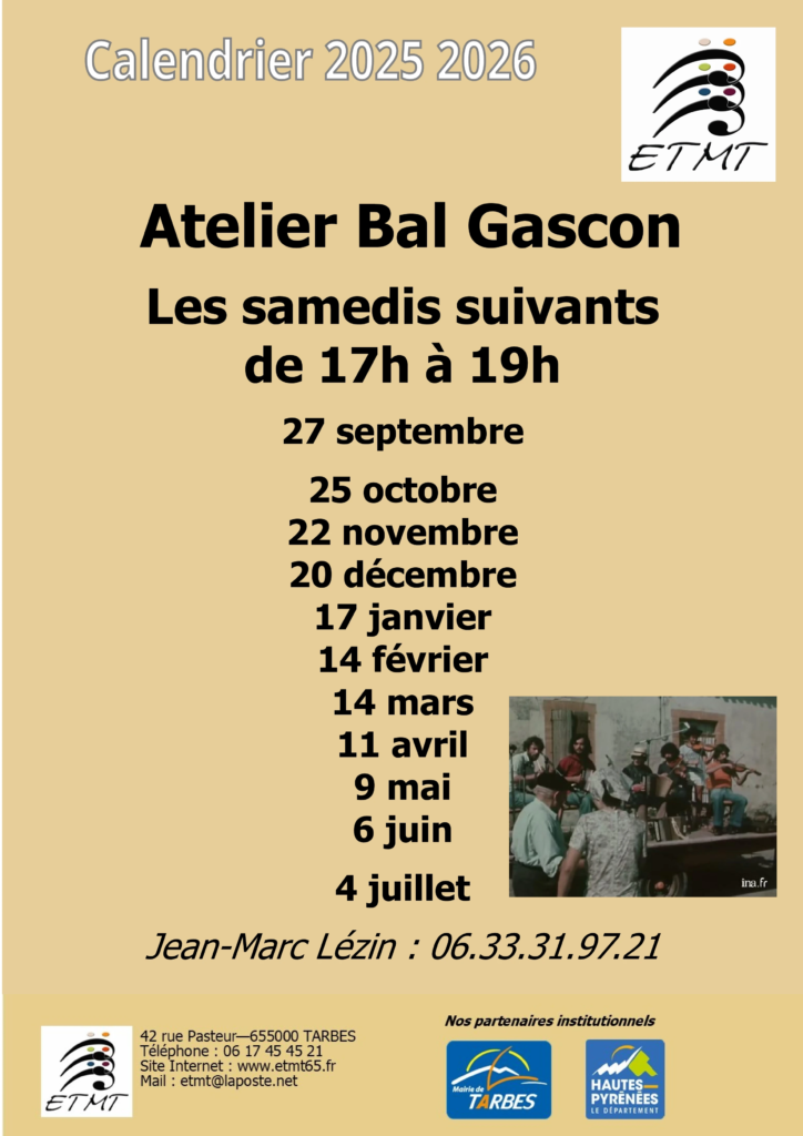 Calendrier Atelier bal gascon