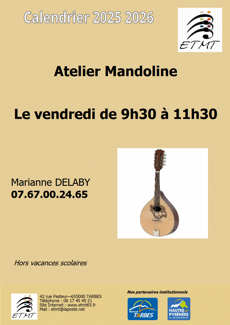 Calendrier atelier Mandoline 2025-2026