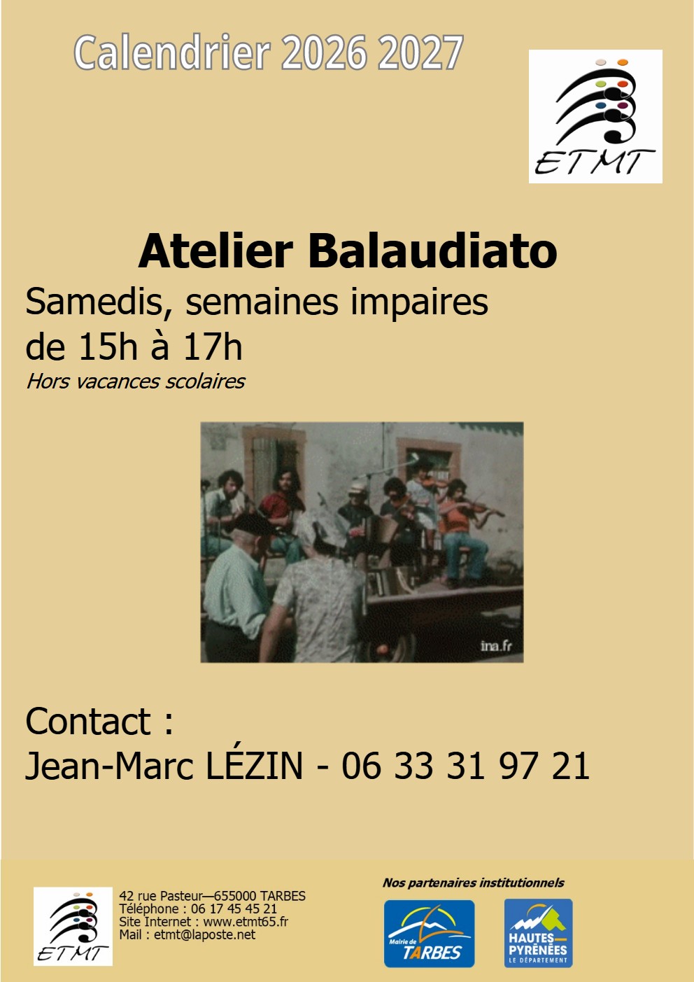Calendrier Atelier bal gascon